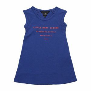Little Marc Jacobs Girls Kids Blue Sleeveless Logo Dress